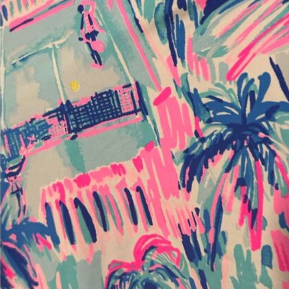 Excellent condition Lilly Pulitzer Luxletic Canna Tank Top Blue Perfect Match Wo - Picture 8 of 8
